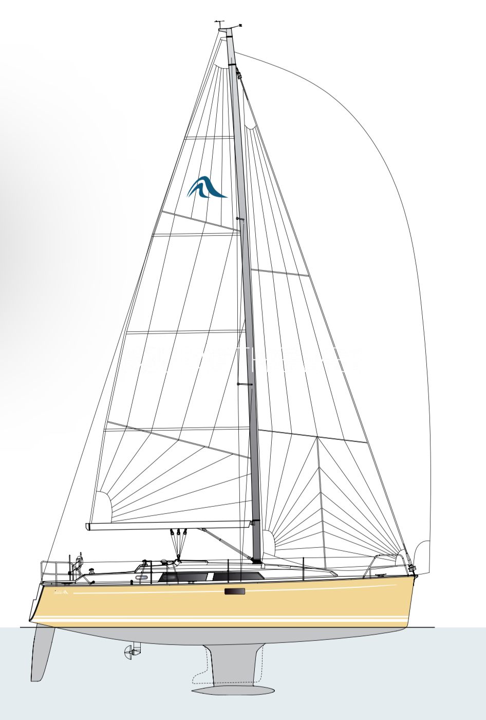 Hanse-350-sailplan-keel Hanse-350-sailplan-keel