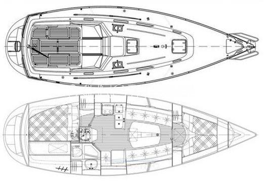 Najad 331 accomodation & deck