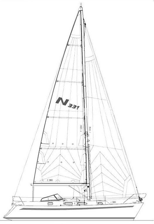 Najad 331 sailplan