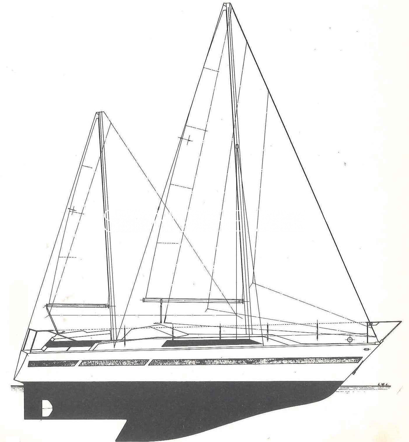Barberis 36 ketch sailplan Barberis 36 ketch sailplan